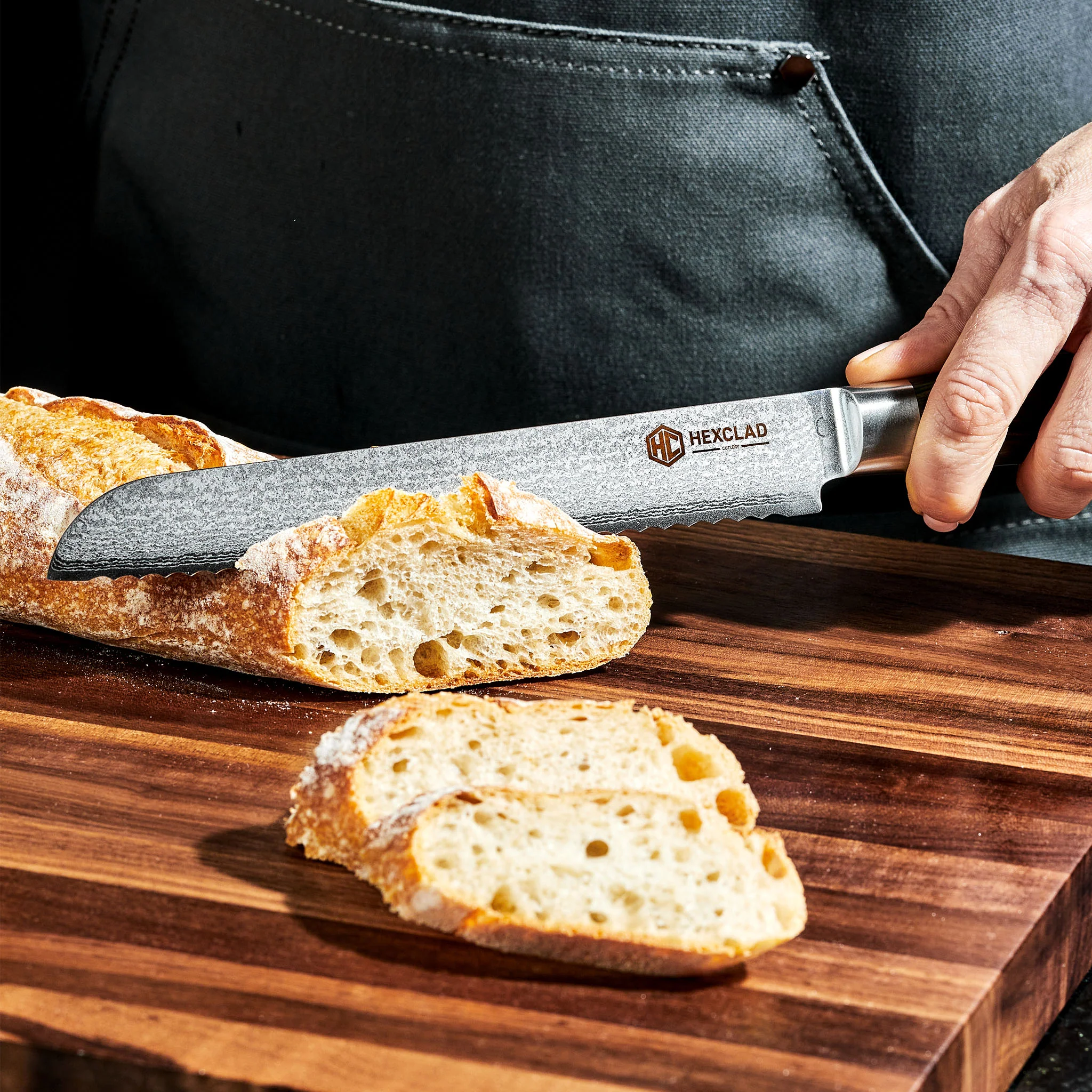 Damascus Steel Serrated Bread Knife, 8" - Image 4